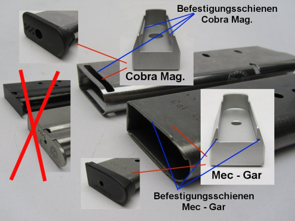 Magazinverlängerung Colt 1911 / Cobra / Magazinboden